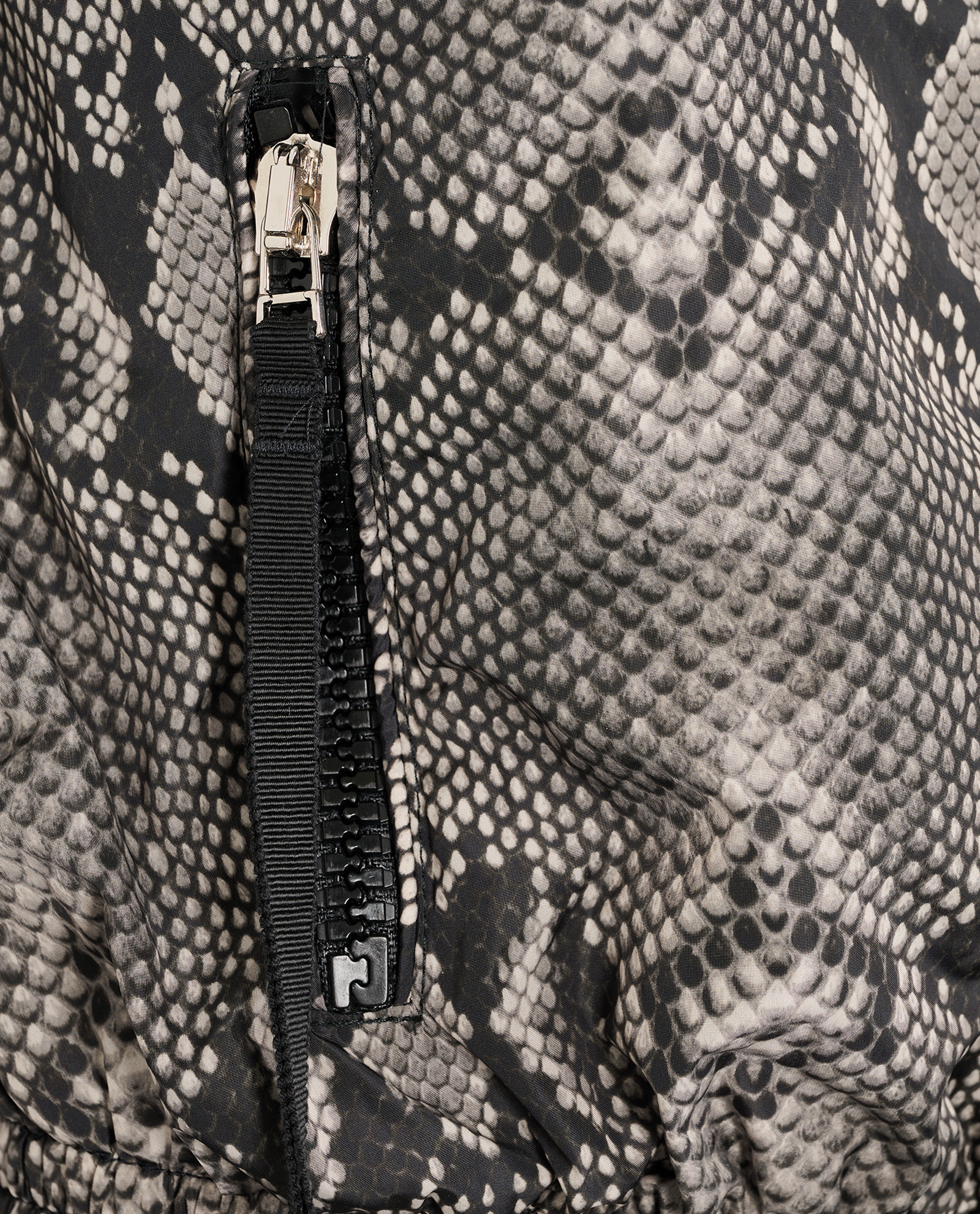 Moncler Snakeskin Print Ruched Zip-Up Jacket, &pound;390, Clothing, Grey, Polyester Mix, Other view