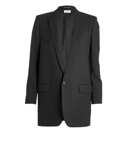 Saint Laurent Loose Fitting Blazer, £350, Clothing, Black, Wool, Front view