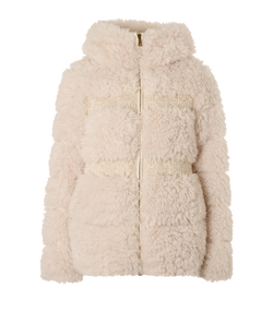 Moncler Verie Shearling Puffer, Poly/Down, Cream, Sz XS, 2*