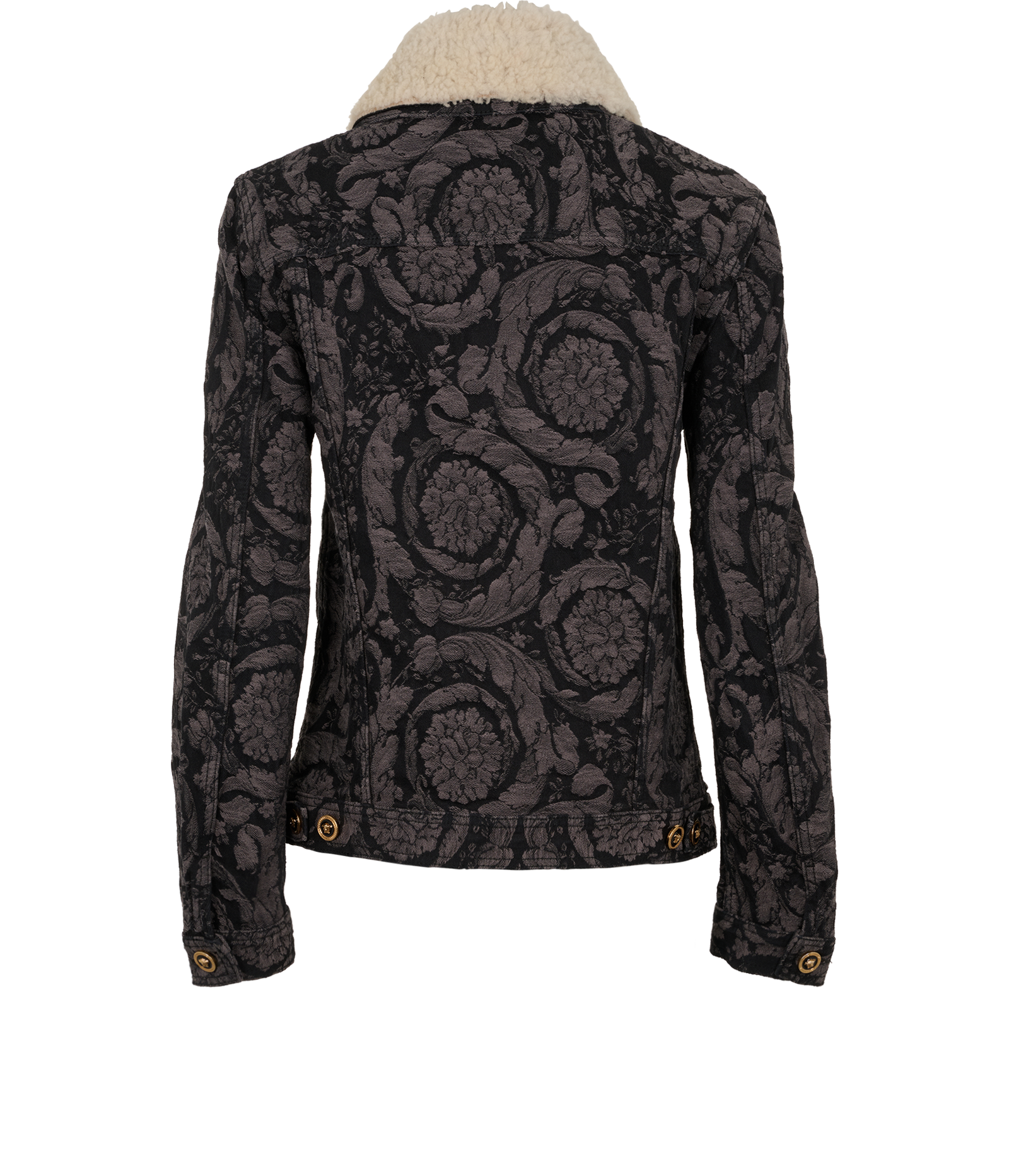 Versace Barocco Denim Jacket, &pound;495, Clothing, Black, Cotton, Back view