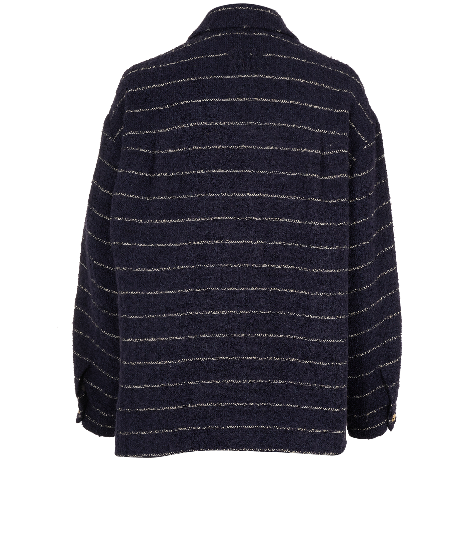 Miu Miu Tweed Stripe Jacket, &pound;750, Clothing, Navy, Wool, Back view