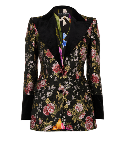 Dolce & Gabbana Jacquard Blazer, &pound;350, Clothing, Black, Acetate/Acrylic Plastic, Front view