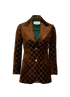 Gucci GG Single Breasted Blazer, &pound;995, Clothing, Brown, Velvet, Front view