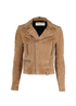 Saint Laurent L1 Biker Jacket, &pound;650, Clothing, Beige, Suede, Front view