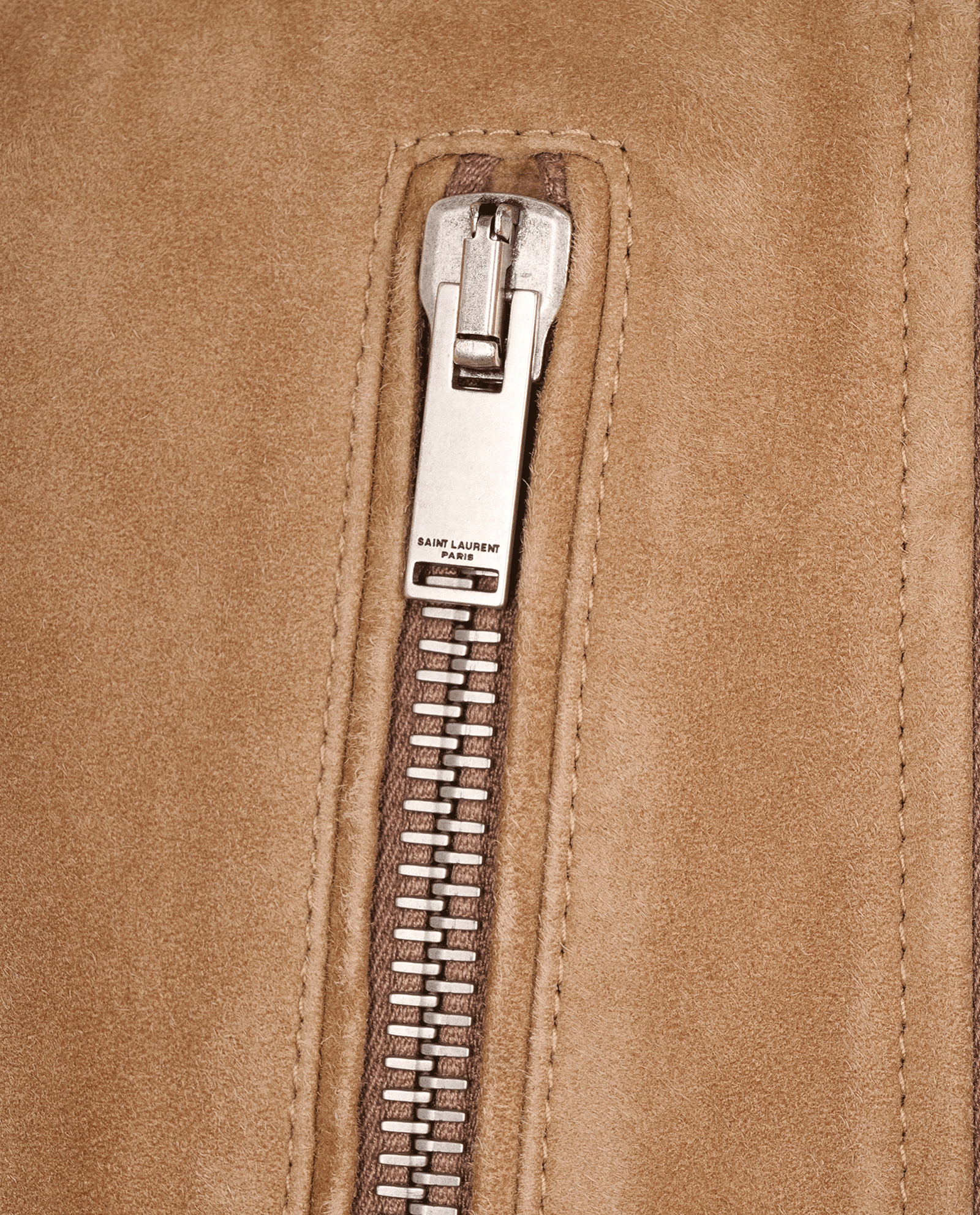 Saint Laurent L1 Biker Jacket, &pound;650, Clothing, Beige, Suede, Other view