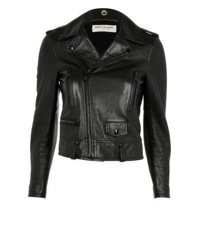 Saint Laurent L1 Biker Jacket, &pound;650, Clothing, Black, Lambskin Leather, Front view