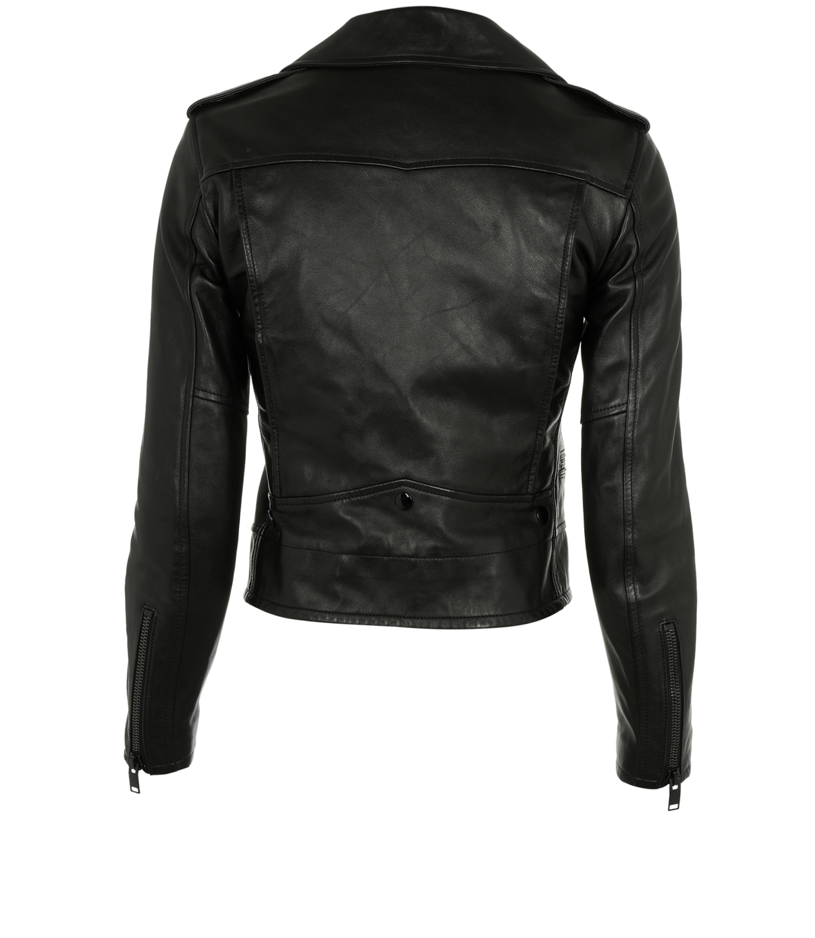 Saint Laurent L1 Biker Jacket, &pound;650, Clothing, Black, Lambskin Leather, Back view