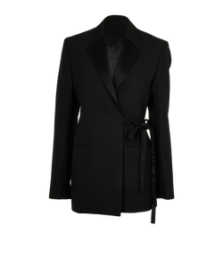 Toteme Wrap Blazer, Polyester/Wool, Black, UK10, 3*