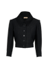 Alaia Cropped Evening Bomber, &pound;450, Clothing, Black, Viscose, Front view