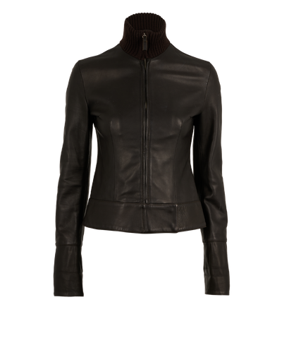 Dolce & Gabbana Biker Jacket, &pound;220, Clothing, Brown, Leather, Front view