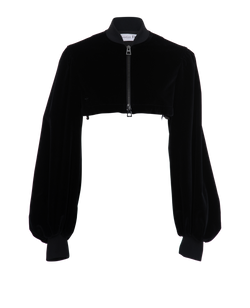Christian Dior Cropped Bomber Jacket, Cotton, Black, UK10, 2*
