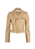 Off-White Biker Jacket, &pound;750, Clothing, Beige, Leather, Front view