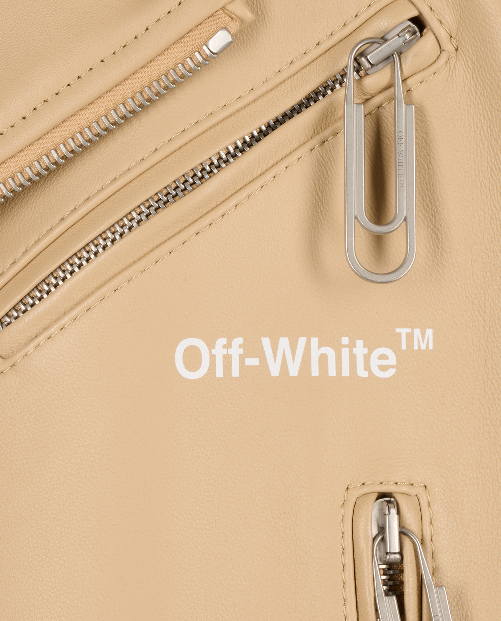 Off-White Biker Jacket, &pound;750, Clothing, Beige, Leather, Other view