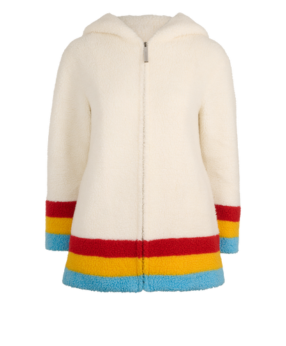 Burberry Striped Zip-Up Jacket, &pound;320, Clothing, White, Acrylic Plastic/Polyester (Polymer), Front view