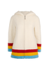 Burberry Striped Zip-Up Jacket, &pound;320, Clothing, White, Acrylic Plastic/Polyester (Polymer), Front view