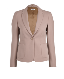 Miu Miu Single-Vent Blazer, Wool, Taupe, UK 8, 3*