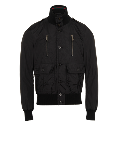 Gucci Bomber Jacket, &pound;450, Clothing, Black, Polyester (Polymer), Front view