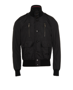 Gucci Bomber Jacket, Mens, Poly, Black, Sz M, 3*