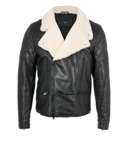 Givenchy Motor Jacket, &pound;650, Clothing, Black, Leather, Front view