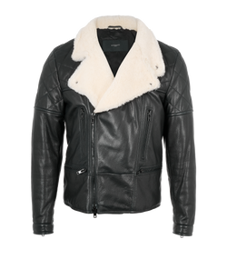 Givenchy Motor Jacket, Mens, Cow Leather, Black, Sz L, 2*