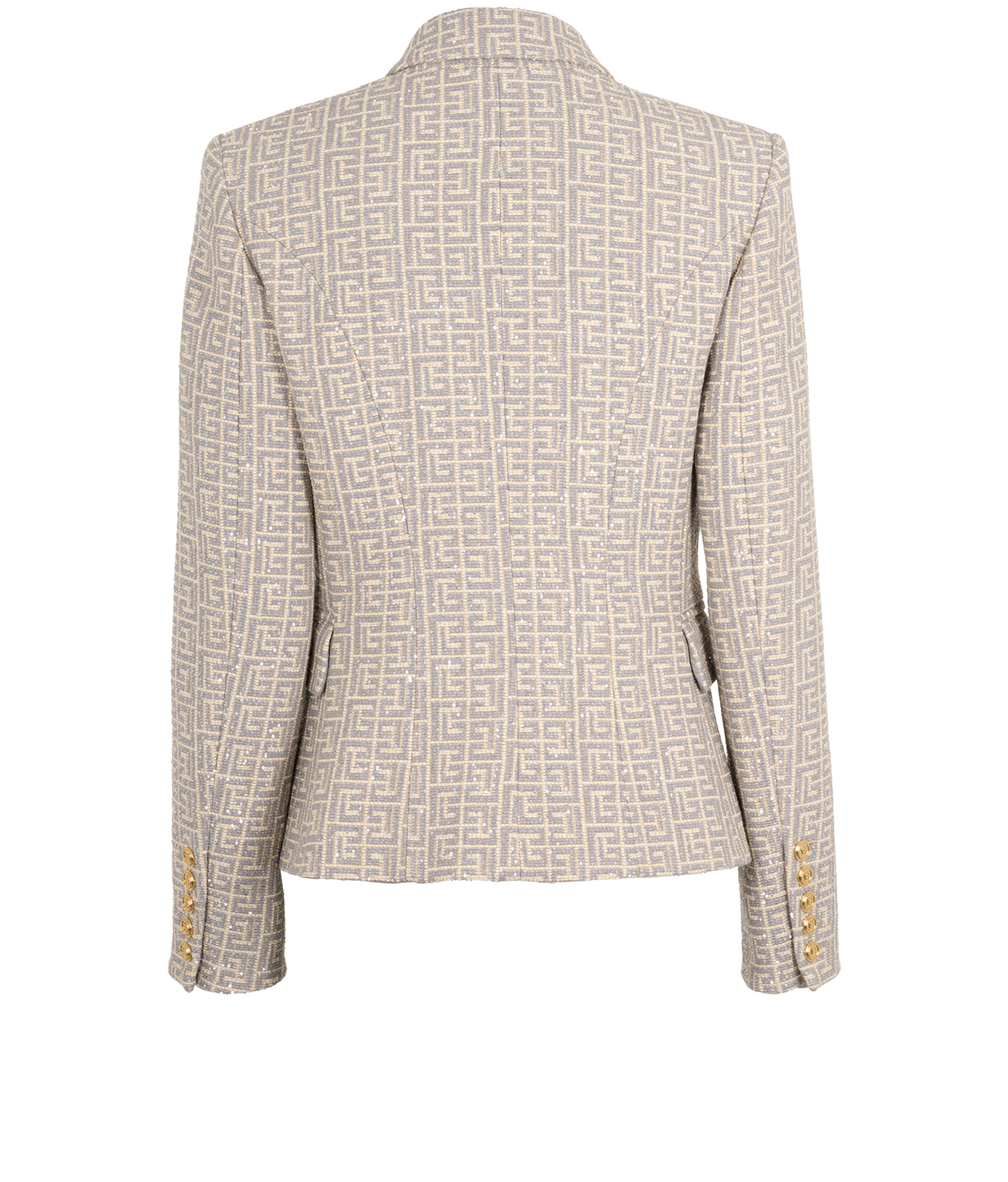 Balmain Sequins  Printed Blazer, &pound;695, Clothing, Cream/Grey, Wool, Back view
