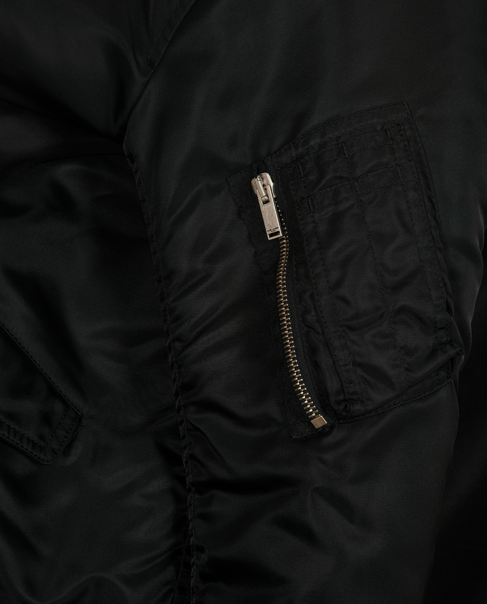 Saint Laurent Bomber Jacket, &pound;450, Clothing, Black, Polyester (Polymer), Other view