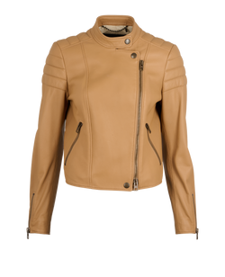 Coach Biker Jacket, Leather, Beige, UK10, 2*