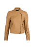 Coach Biker Jacket, &pound;190, Clothing, Beige, Leather, Front view