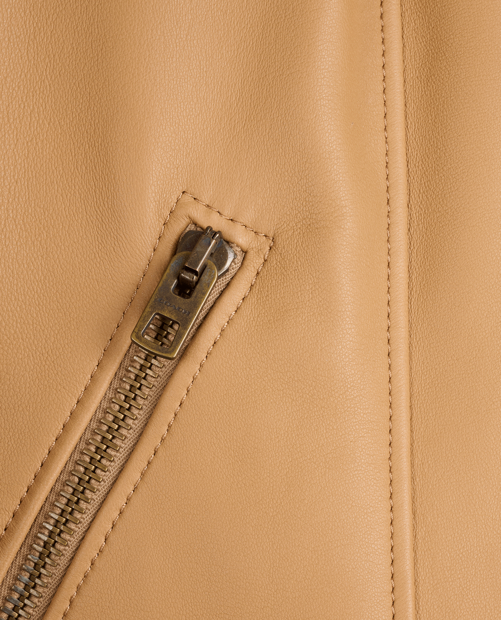 Coach Biker Jacket, &pound;190, Clothing, Beige, Leather, Other view