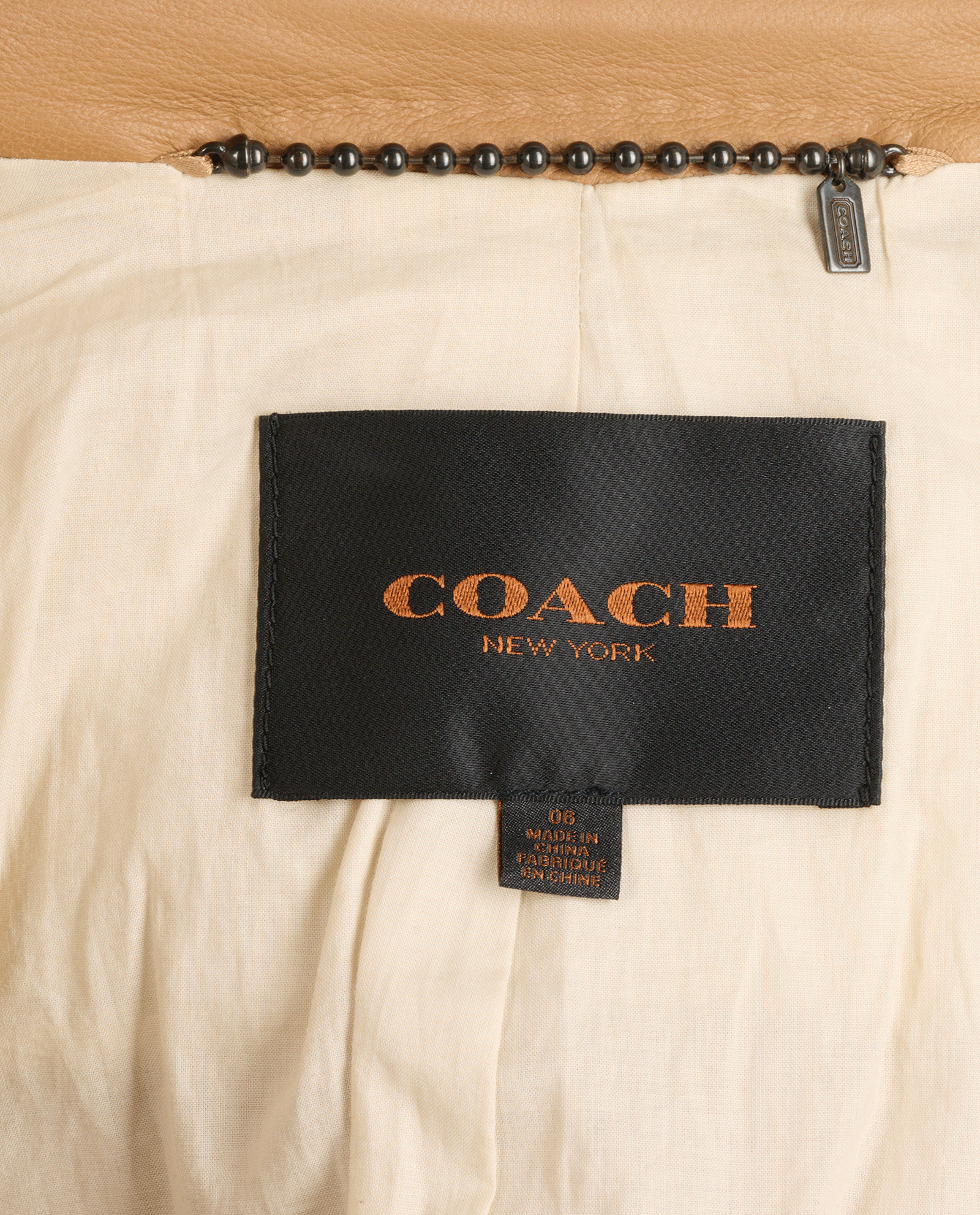 Coach Biker Jacket, &pound;190, Clothing, Beige, Leather, Other view