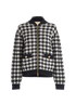 Gucci Houndstooth Bomber Jacket, &pound;320, Clothing, Black/Cream, Wool, Front view