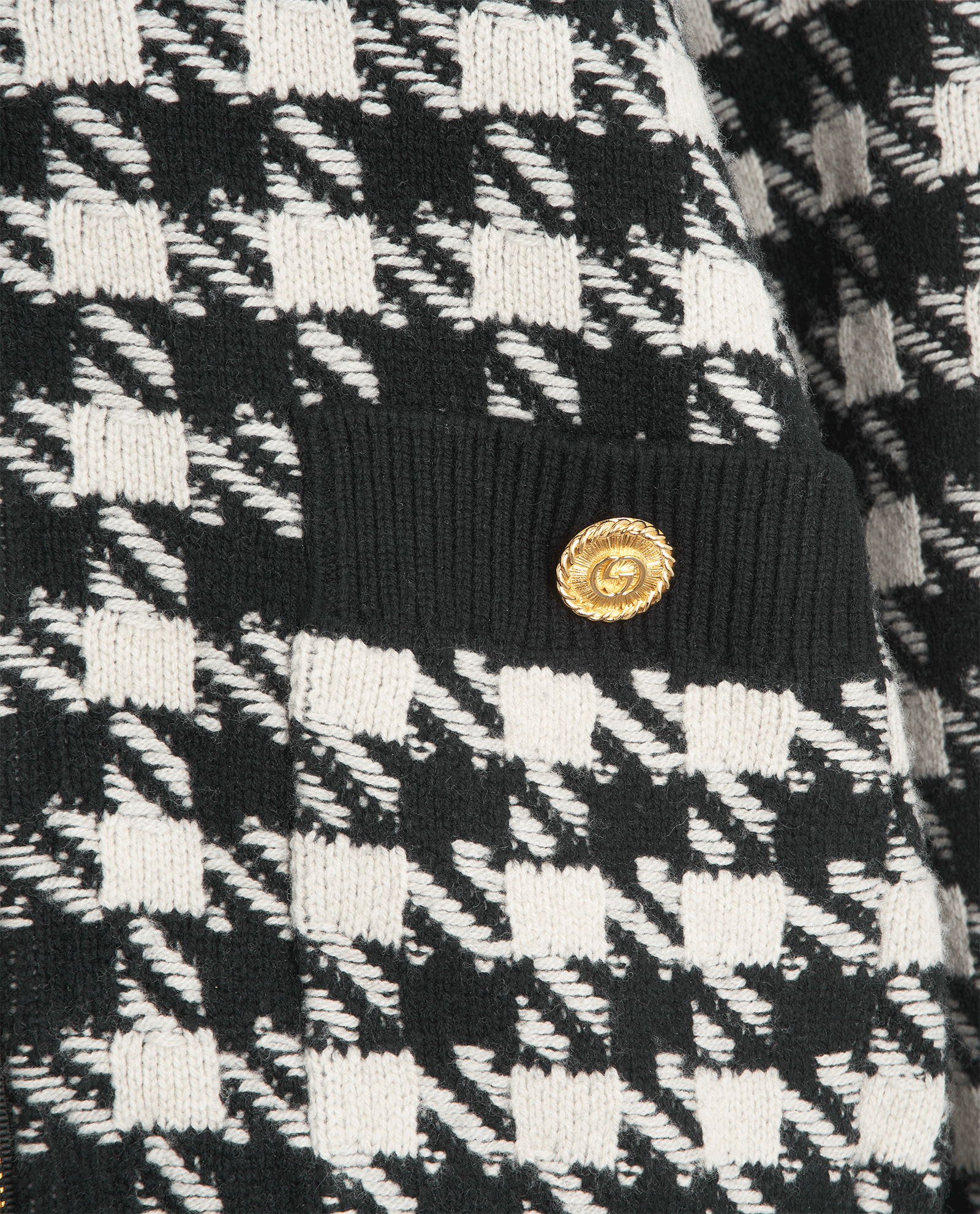 Gucci Houndstooth Bomber Jacket, &pound;320, Clothing, Black/Cream, Wool, Other view