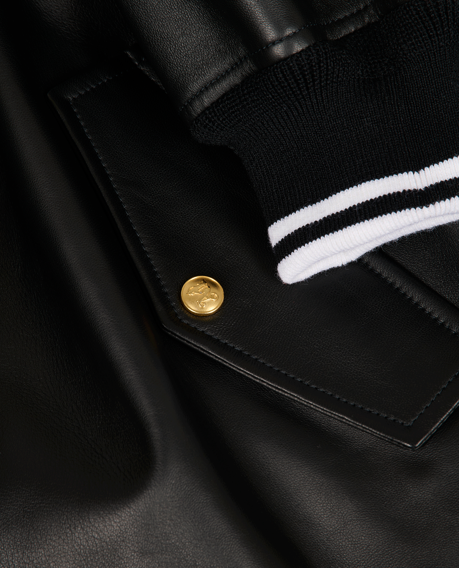 Palm Angels College Bomber Jacket, &pound;450, Clothing, Black, Leather, Other view