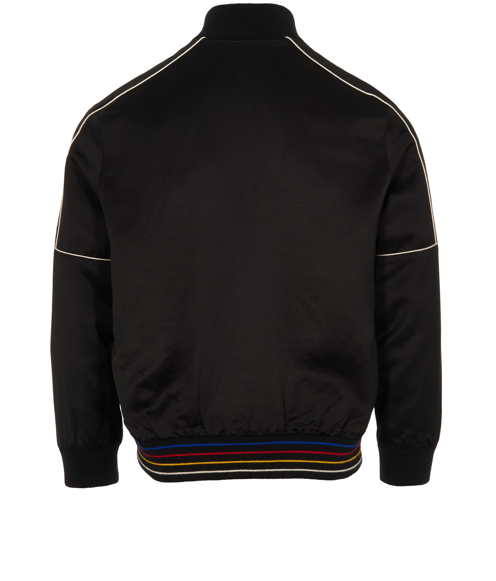 Saint Laurent YSL Logo Bomber Jacket, &pound;375, Clothing, Black, Viscose, Back view