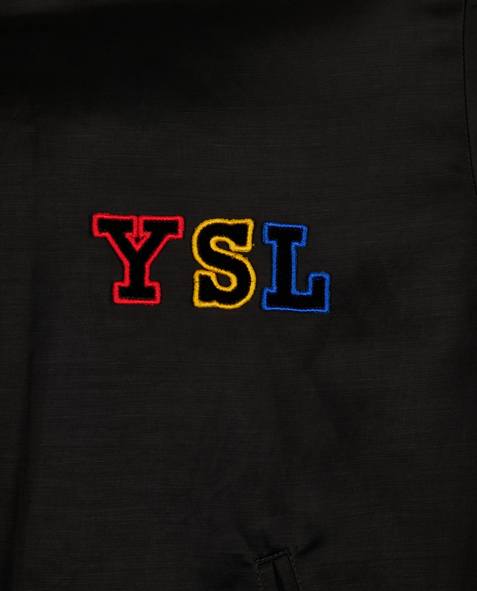 Saint Laurent YSL Logo Bomber Jacket, &pound;375, Clothing, Black, Viscose, Other view