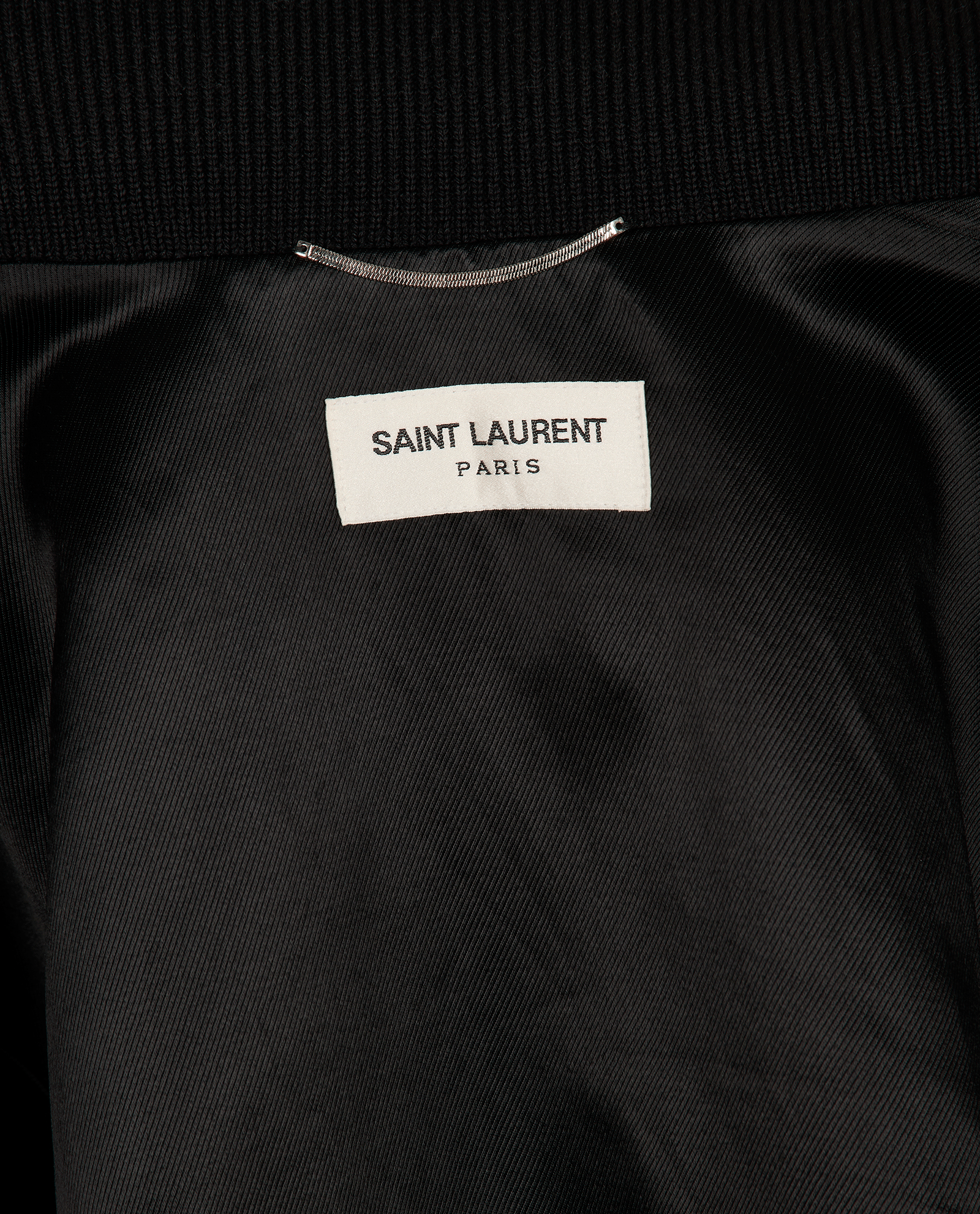 Saint Laurent YSL Logo Bomber Jacket, &pound;375, Clothing, Black, Viscose, Other view
