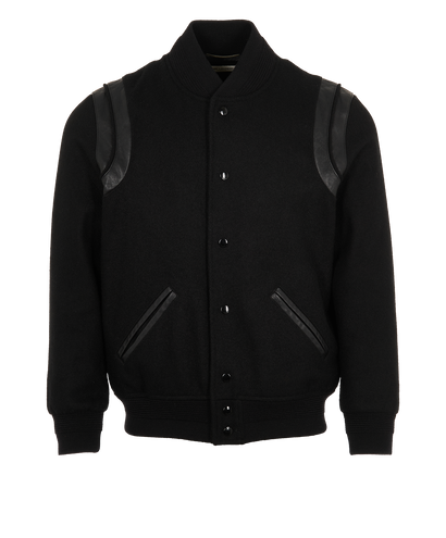 Saint laurent Varsity Jacket, &pound;450, Clothing, Black, Wool, Front view
