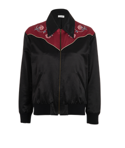 Saint Laurent Roses Jacket, Cotton, Black, Sz L, 2*