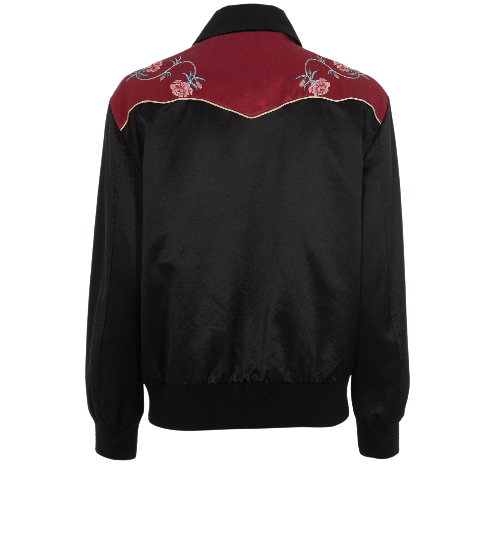 Saint Laurent Roses Jacket, &pound;320, Clothing, Black, Cotton, Back view