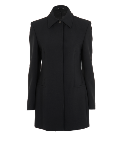 Gucci Single-Vent Long Blazer, &pound;350, Clothing, Black, Nylon/Rayon (Polymer), Front view