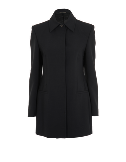 Gucci Single-Vent Long Blazer, Nylon/Rayon, Black, UK 10, 2*