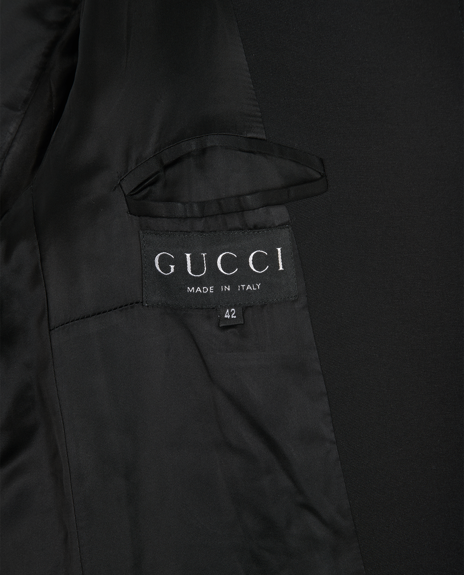 Gucci Single-Vent Long Blazer, &pound;350, Clothing, Black, Nylon/Rayon (Polymer), Other view
