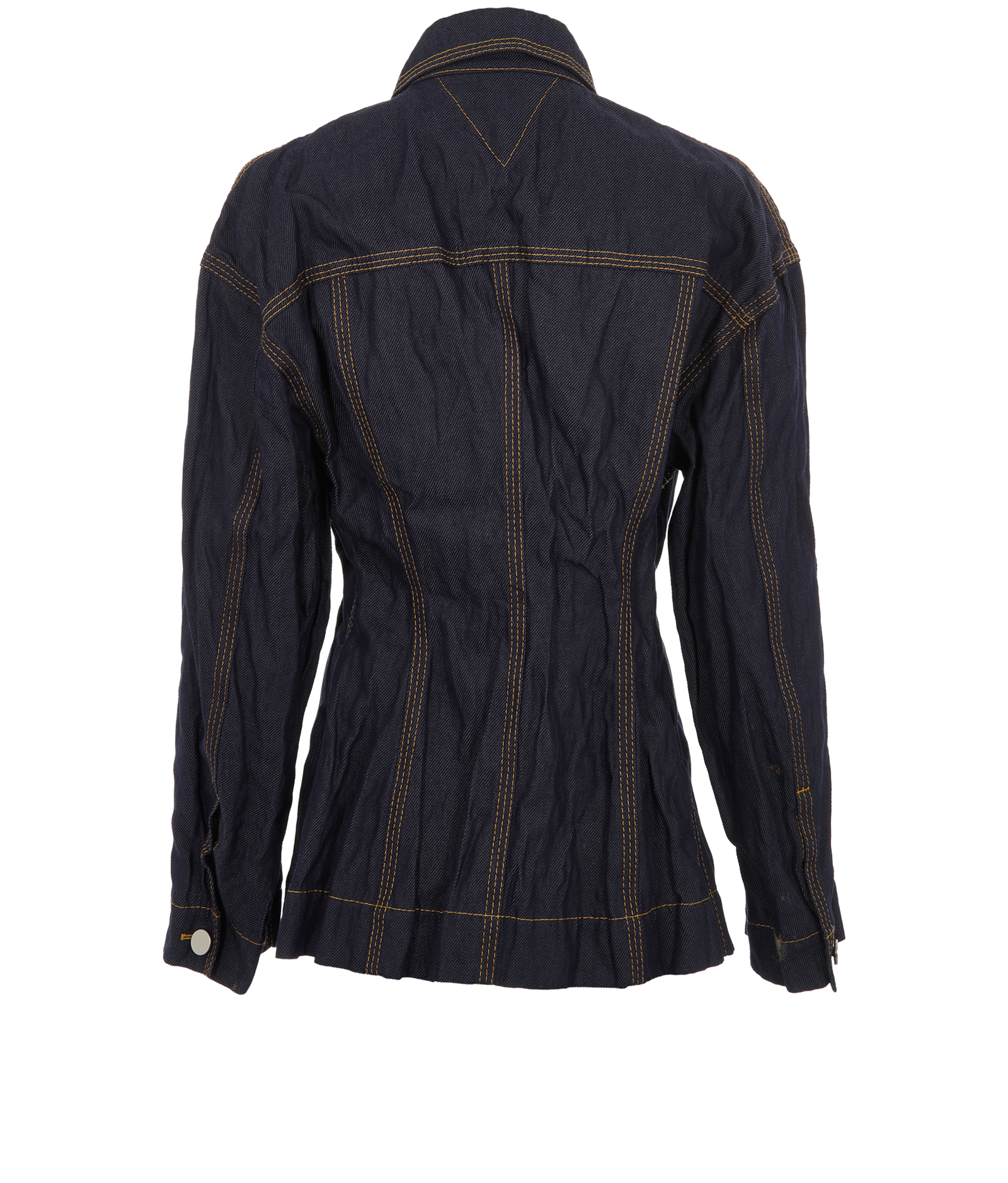 Bottega Veneta Crinkled Denim Jacket, &pound;350, Clothing, Blue, Cotton, Back view
