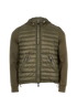 Moncler Padded Zip-Up Jacket, &pound;350, Clothing, Khaki, Cotton/Down Feathers, Front view