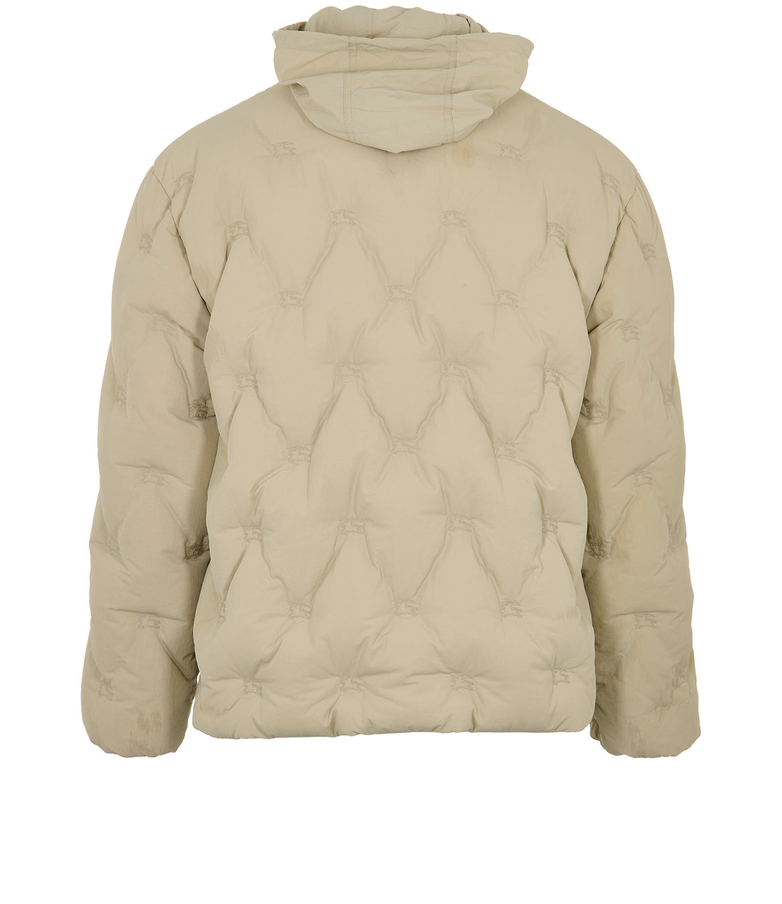 Burberry Embroidered Knight Puffer Jacket, &pound;350, Clothing, Beige, Down Feathers, Back view