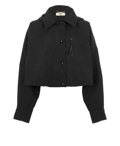 Fendi Cropped Jacket, &pound;595, Clothing, Black, Nylon, Front view
