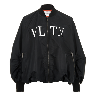 Valentino VLTN Bomber Jacket, &pound;420, Clothing, Black, Polyester (Polymer), Front view