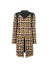 Louis Vuitton Tweed & Trimmed Long Jacket, &pound;450, Clothing, Beige/Black/Cream, Wool, Front view