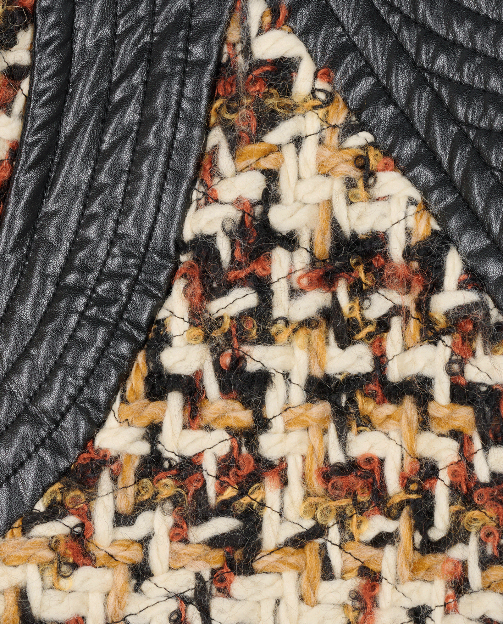 Louis Vuitton Tweed & Trimmed Long Jacket, &pound;450, Clothing, Beige/Black/Cream, Wool, Other view