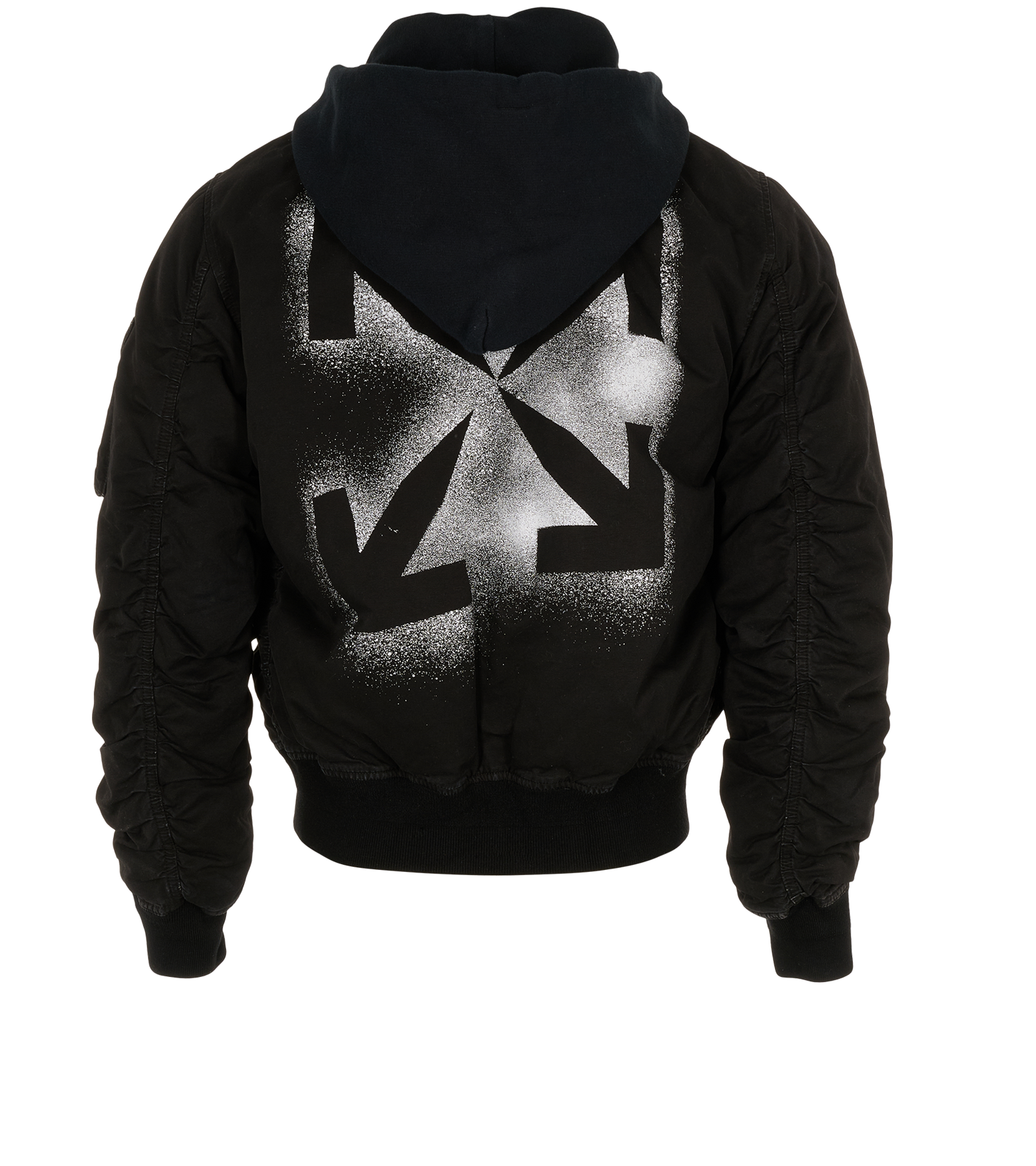 Off White Bomber Jacket, &pound;295, Clothing, Black, Cotton, Back view